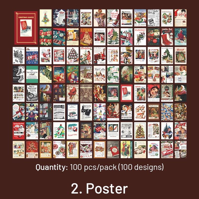 Christmas Scrapbook Paper Book - Poster, Music, Stamp, Santa Claus, Story sku-2