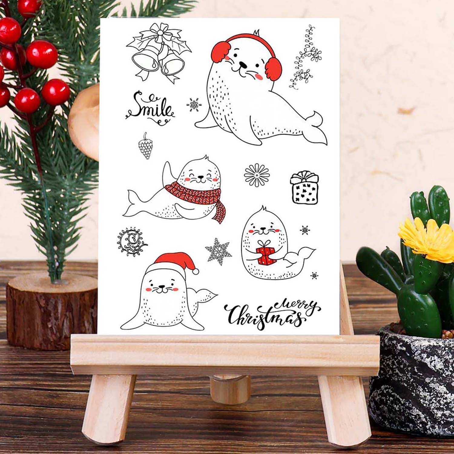 Christmas Seal Silicone Rubber Stamps