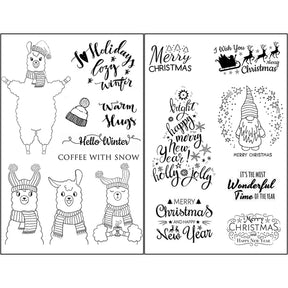 Christmas Silicone Rubber Stamps - Greetings, Animals, Characters b1