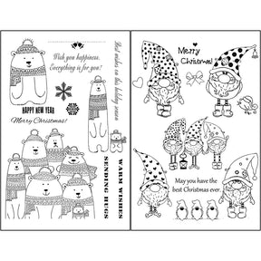 Christmas Silicone Rubber Stamps - Greetings, Animals, Characters b2