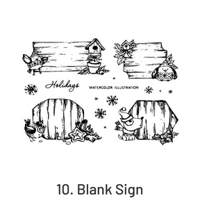 Christmas Silicone Rubber Stamps - Greetings, Animals, Characters sku-10