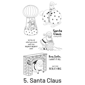 Christmas Silicone Rubber Stamps - Greetings, Animals, Characters sku-5