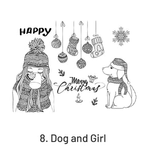Christmas Silicone Rubber Stamps - Greetings, Animals, Characters sku-8