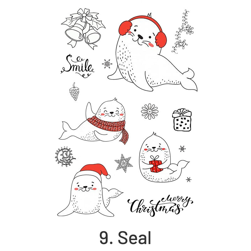 Christmas Silicone Rubber Stamps - Greetings, Animals, Characters sku-9