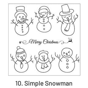 Christmas Silicone Rubber Stamps - Snowman, Dog and Cat, Greetings, Alphabet sku-10