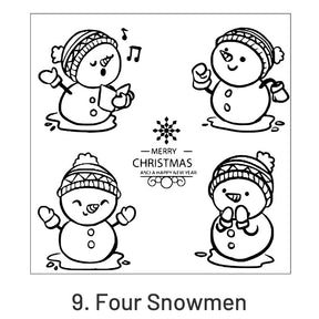 Christmas Silicone Rubber Stamps - Snowman, Dog and Cat, Greetings, Alphabet sku-9