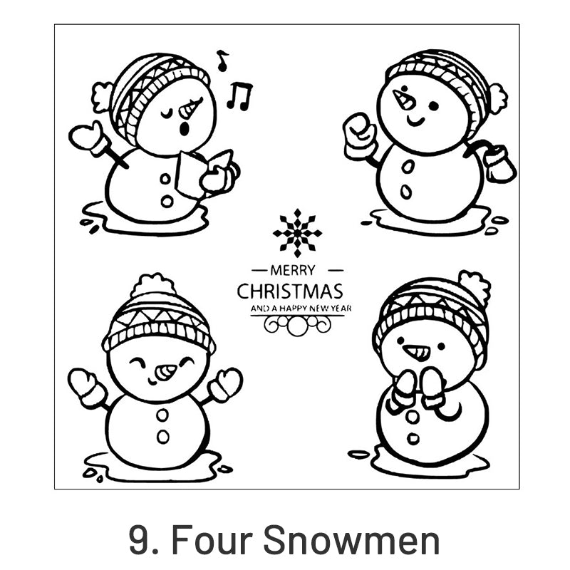 Christmas Silicone Rubber Stamps - Snowman, Dog and Cat, Greetings, Alphabet sku-9