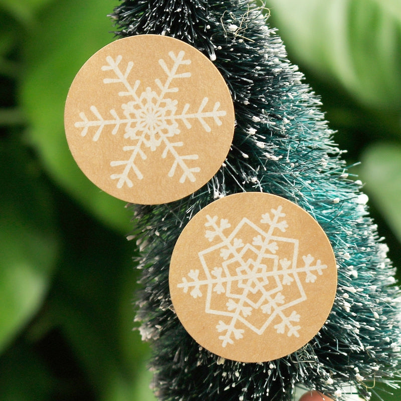 Christmas Snowflake Kraft Seal Stickers b1