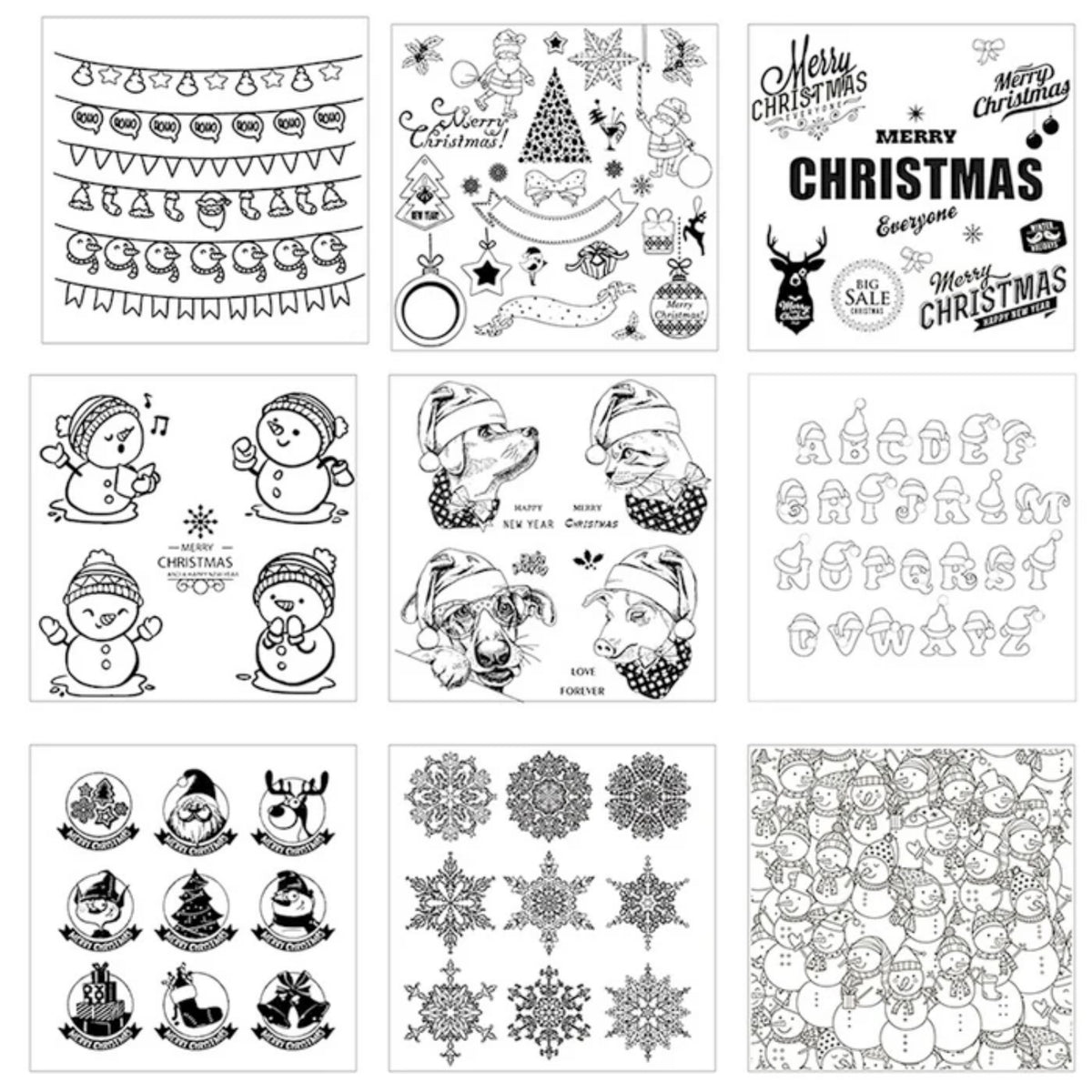 Christmas Snowman Silicone Rubber Stamps1