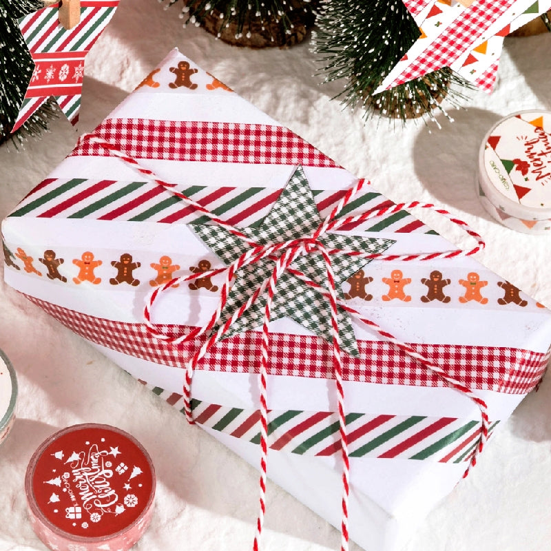Christmas Sulphuric Acid Paper Tape - Snowflake, Rabbit, Plaid, Flag b