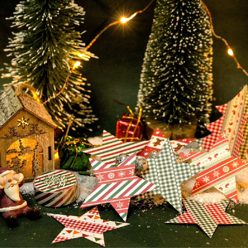 Christmas Sulphuric Acid Paper Tape - Snowflake, Rabbit, Plaid, Flag b2
