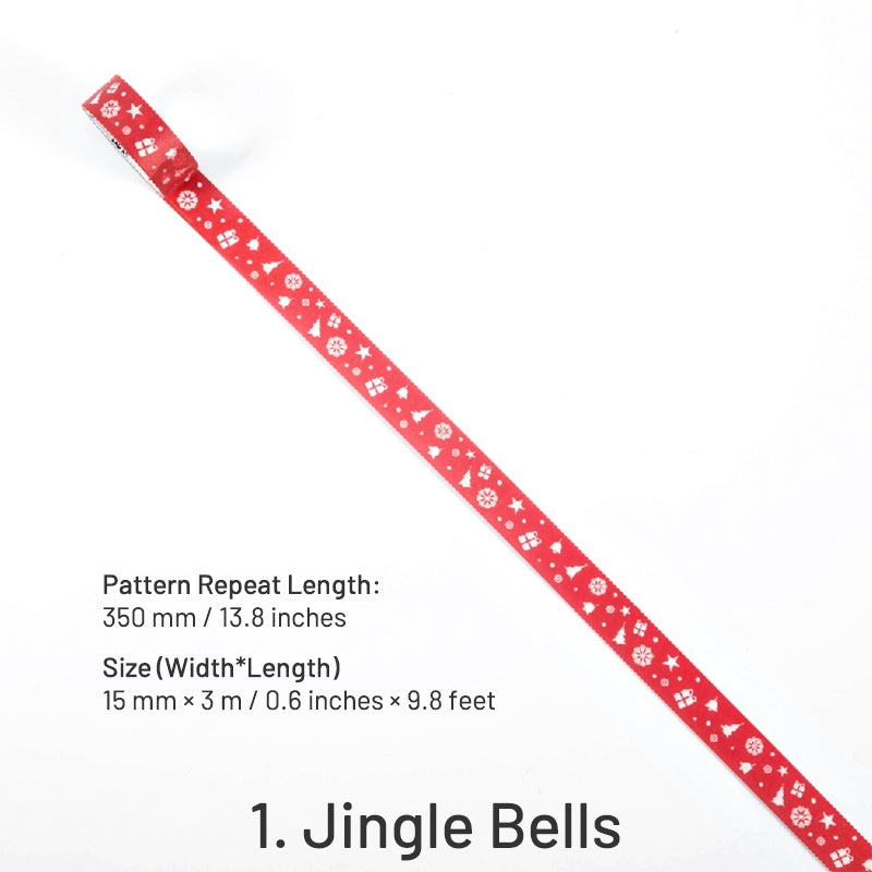 Christmas Sulphuric Acid Paper Tape - Snowflake, Rabbit, Plaid, Flag sku-1