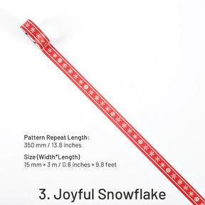 Christmas Sulphuric Acid Paper Tape - Snowflake, Rabbit, Plaid, Flag sku-3