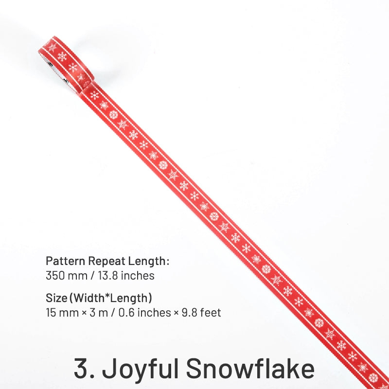 Christmas Sulphuric Acid Paper Tape - Snowflake, Rabbit, Plaid, Flag sku-3