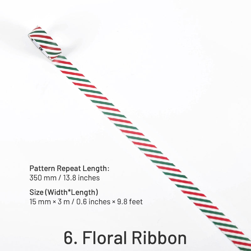 Christmas Sulphuric Acid Paper Tape - Snowflake, Rabbit, Plaid, Flag sku-6