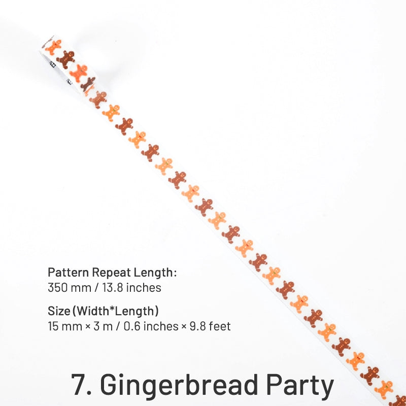 Christmas Sulphuric Acid Paper Tape - Snowflake, Rabbit, Plaid, Flag sku-7
