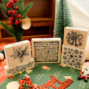 K-Kingdom Christmas Theme Wooden Rubber Stamp Set5