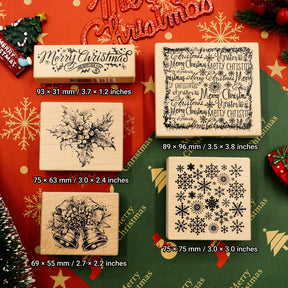 K-Kingdom Christmas Theme Wooden Rubber Stamp Set7