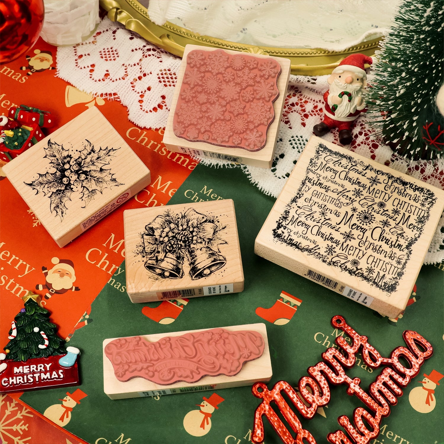 Christmas Theme Rubber Stamps, Christmas Rubber Stamps