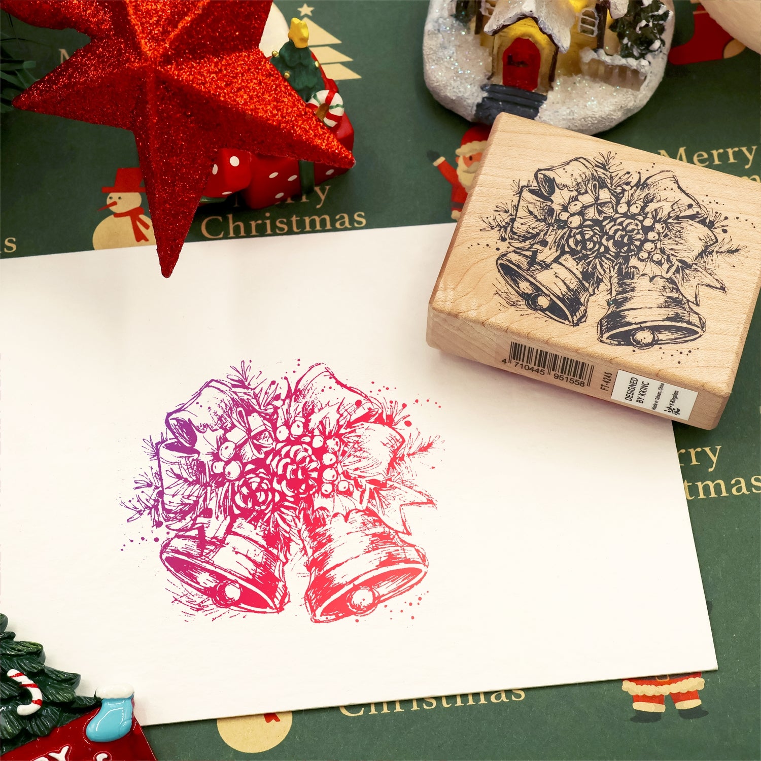 K-Kingdom Christmas Theme Wooden Rubber Stamp Set8
