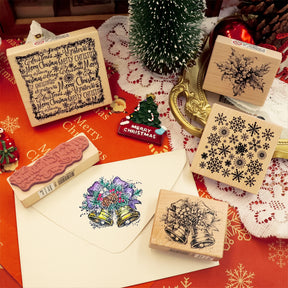 K-Kingdom Christmas Theme Wooden Rubber Stamp Set