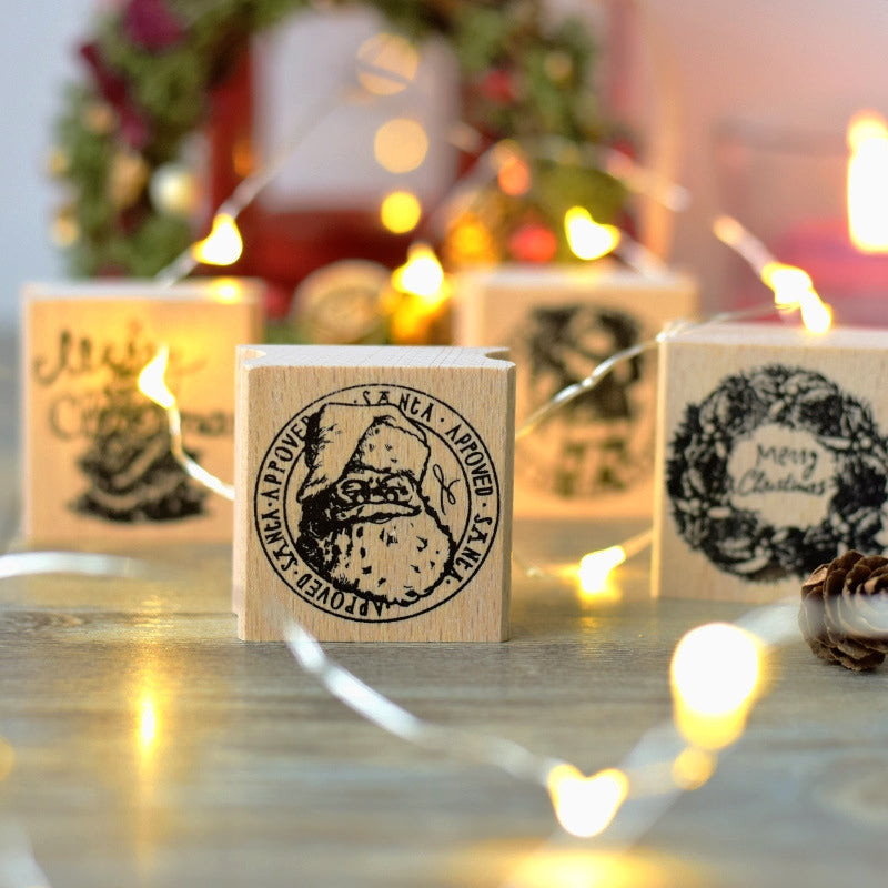 Christmas-themed Creative Wooden Rubber Stamp a