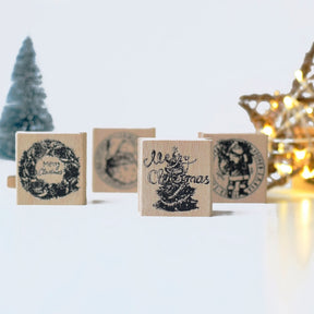 Christmas-themed Creative Wooden Rubber Stamp b3