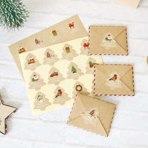 Christmas Tree-Shaped Kraft Sticker b2
