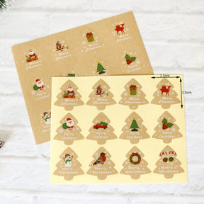 Christmas Tree-Shaped Kraft Sticker sku