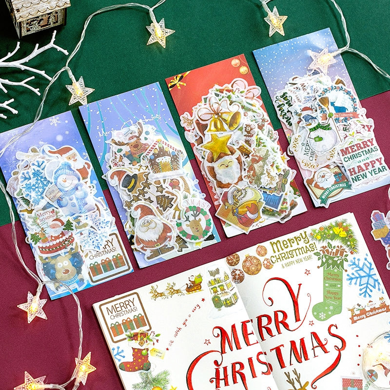 Christmas Washi Stickers - Tree, Snowflake, Snowman, Reindeer, Santa Claus, Greetings a