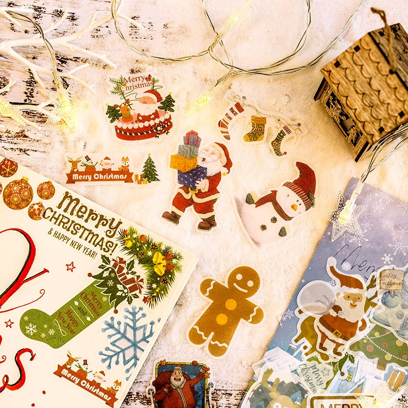 Christmas Washi Stickers - Tree, Snowflake, Snowman, Reindeer, Santa Claus, Greetings b2