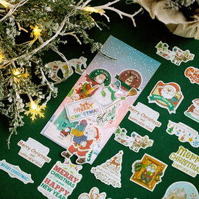 Christmas Washi Stickers - Tree, Snowflake, Snowman, Reindeer, Santa Claus, Greetings b3