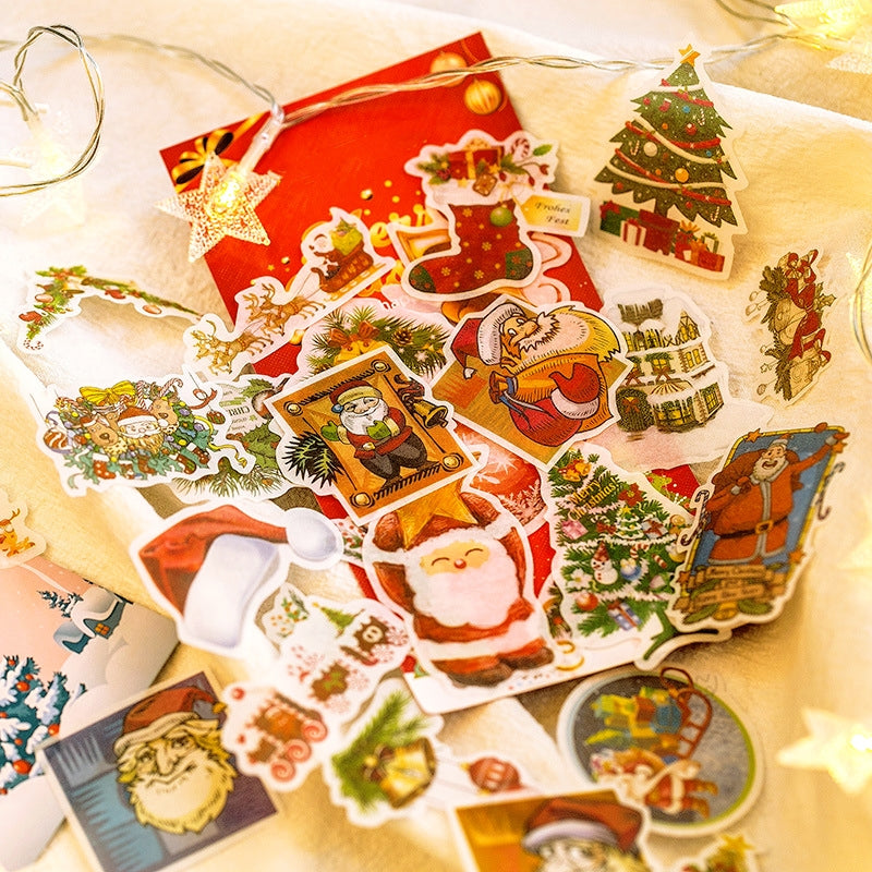 Christmas Washi Stickers - Tree, Snowflake, Snowman, Reindeer, Santa Claus, Greetings b4