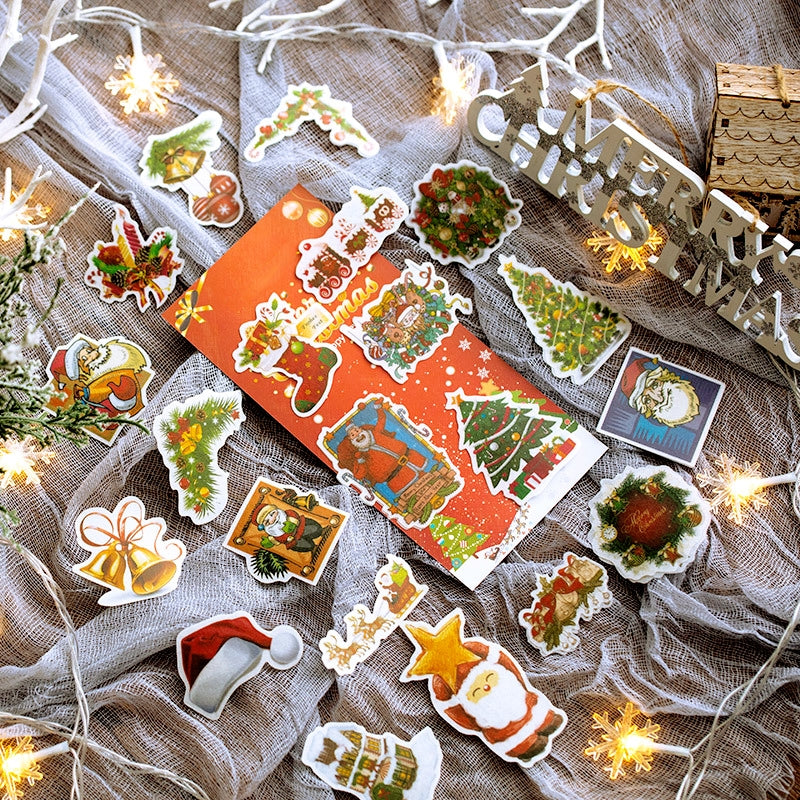 Christmas Washi Stickers - Tree, Snowflake, Snowman, Reindeer, Santa Claus, Greetings b5