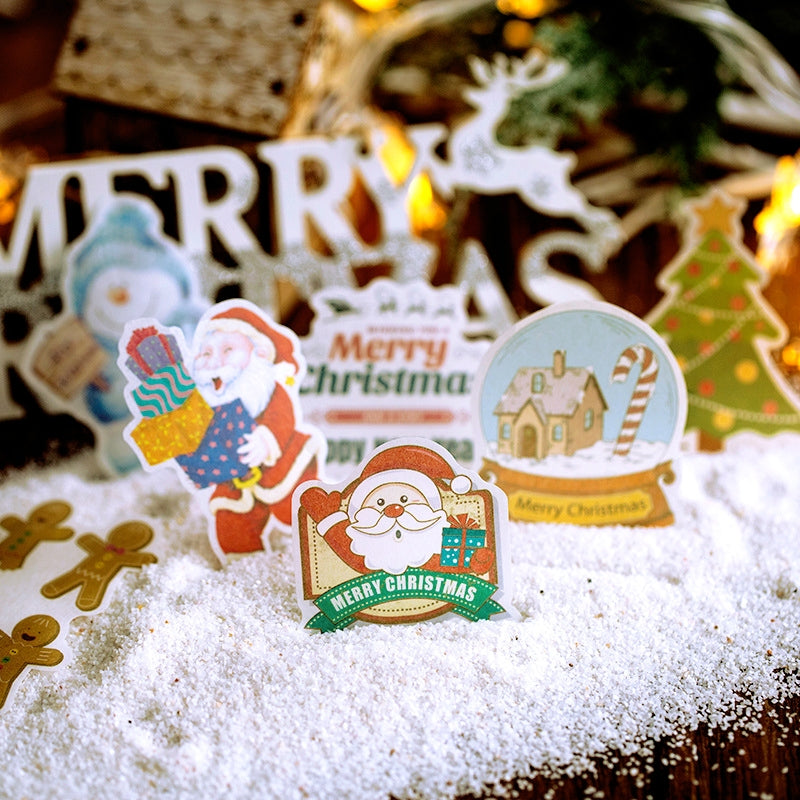 Christmas Washi Stickers - Tree, Snowflake, Snowman, Reindeer, Santa Claus, Greetings c