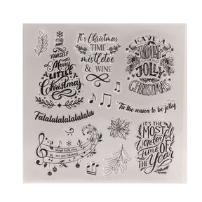 Christmas Words and Text Clear Silicone Rubber Stamps sku