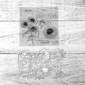   Chrysanthemum Transparent Silicone Stamp,  Chrysanthemum Carbon Steel Crafting Dies 7