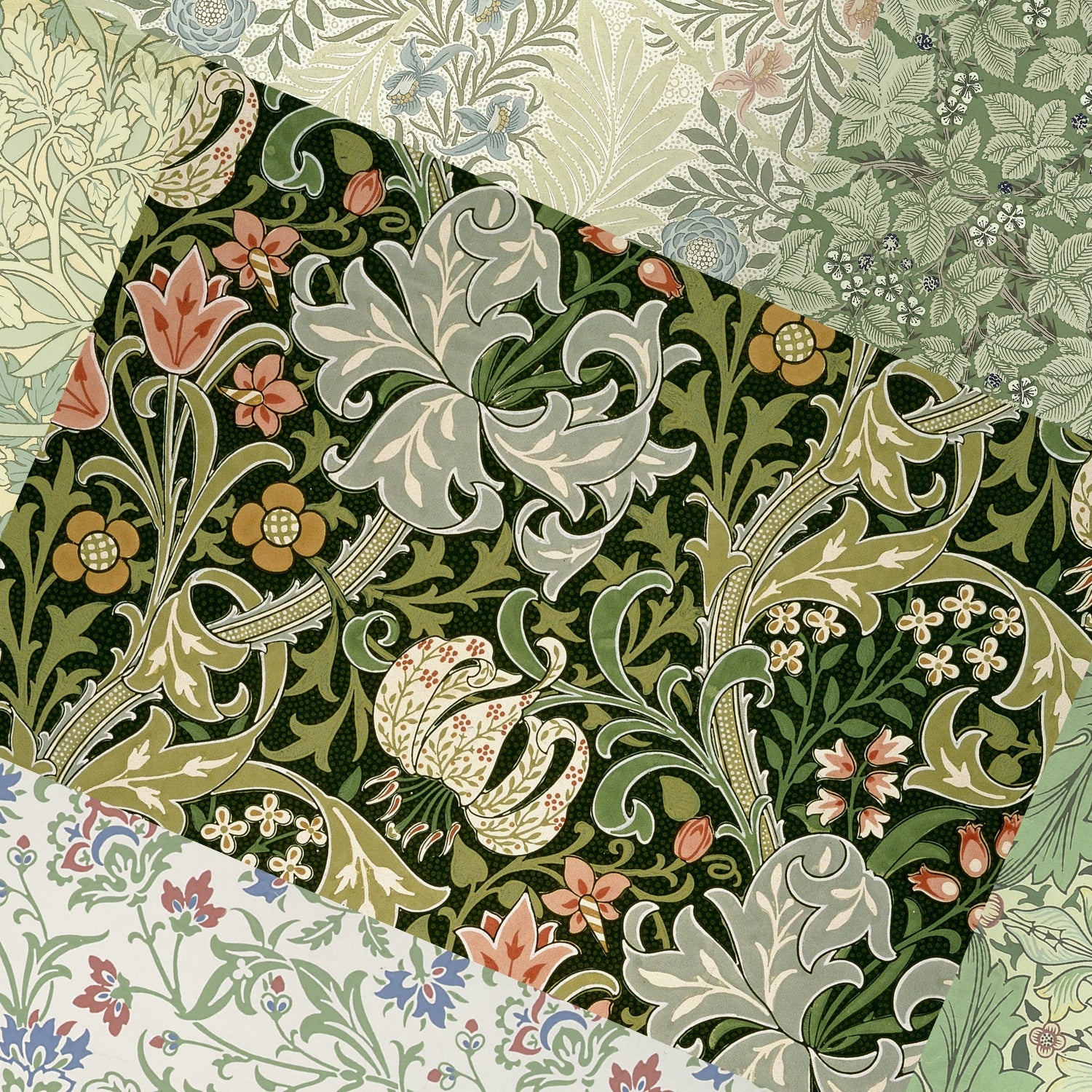 Classic William Morris Pattern Vintage Decorative Paper - Premium
