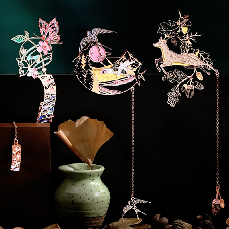 Marque-pages Métal Dragon Et Phénix – Inspiration Chinoise, Laiton émaillé, Cadeau élégant Pour Lecteurs - 3