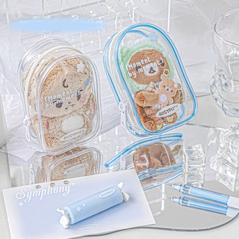 Clear Portable Hole Punch Stapler Scissors Tool Set 椭圆 1