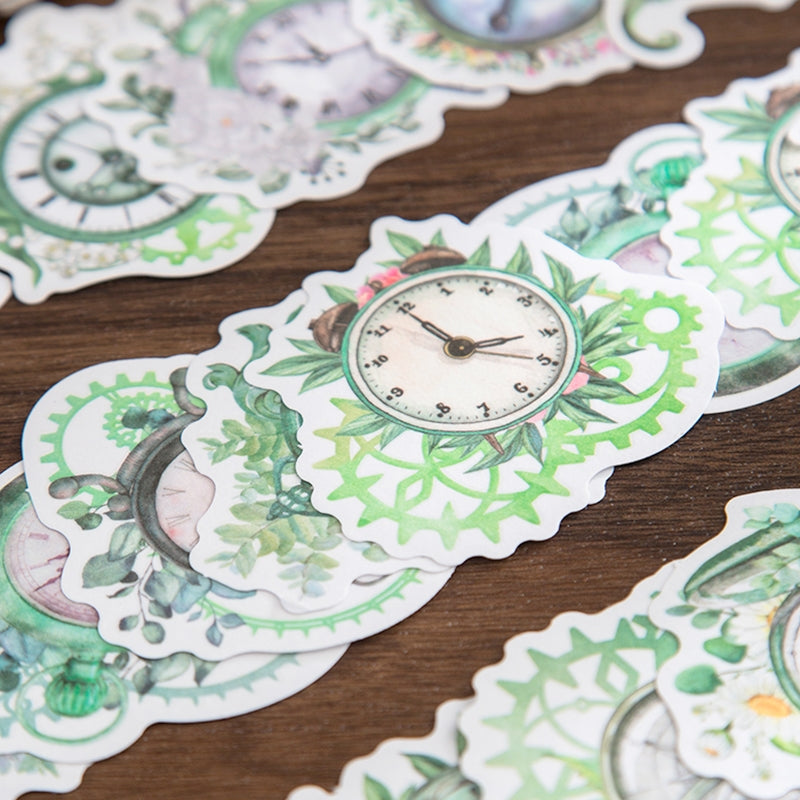 Clock-themed Specialty Ink Washi Stickers b5