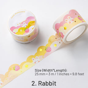 Cloud Hot Stamping Washi Tape - Rabbit, Bear, Heart, Moon, Star sku-2