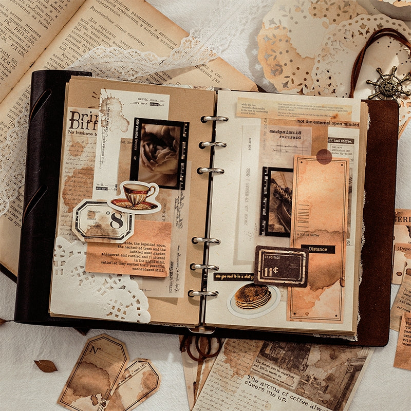 Coffee Aroma Coffee Dyeing Scrapbook Paper Pack b