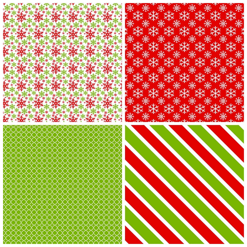 Colorful Christmas Collage Scrapbook Paper c