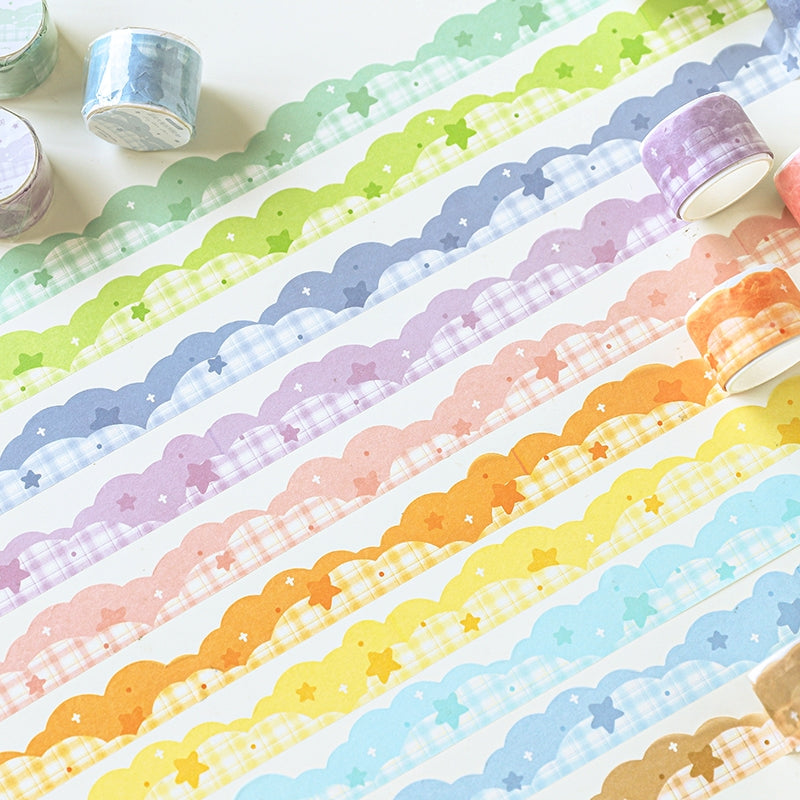 Colorful Shaped Star Clouds Washi Tape b1