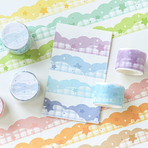 Colorful Shaped Star Clouds Washi Tape b5