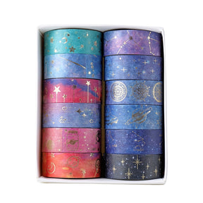 Cosmic Starry Sky Foil Washi Tape Set (12 Rolls) c