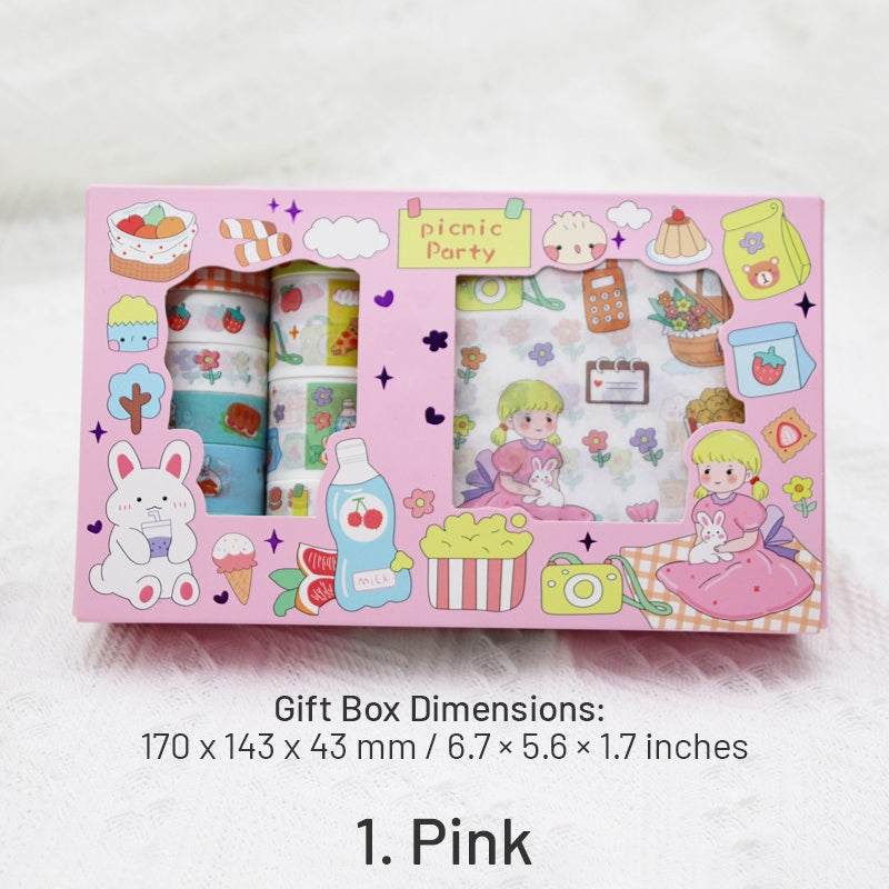 Countryside Cartoon Style Rabbit and Girl Gift Box Scrapbook Kit sku-1