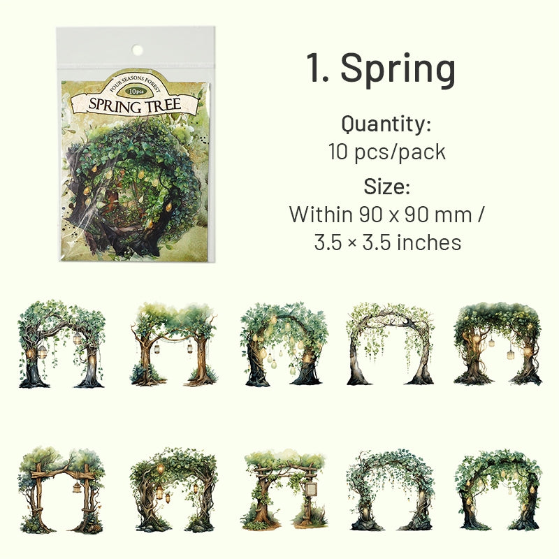 Countryside Trees Seasons PET Stickers sku-1