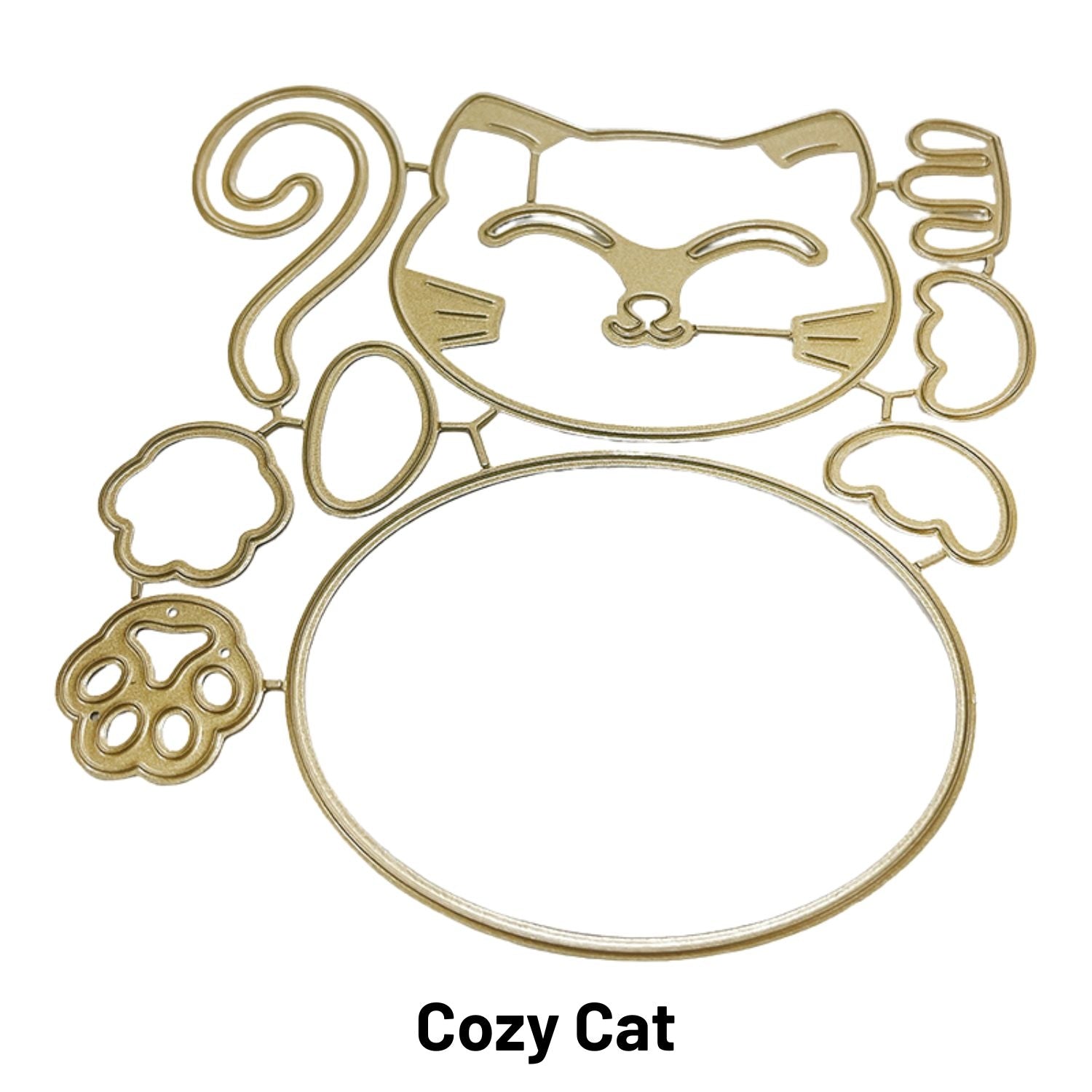 Cozy Cat Carbon Steel Crafting Dies Scrapbooking Die-Cuts1